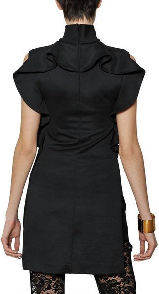 givenchy black jersey viscose ruffle top|Asymmetric draped top in jersey .